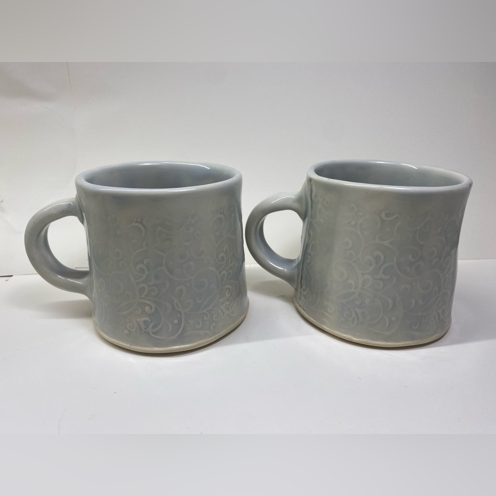 Pair of handmade pottery mugs